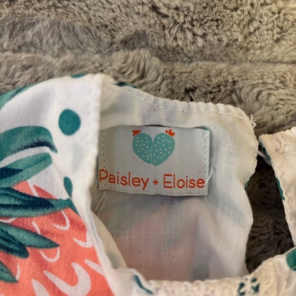 6-12 Months Paisley & Eloise Polka Dot & Pineapple Peplum Shirt, Baby Girl - Picture 2 of 6